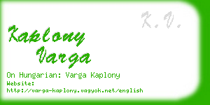 kaplony varga business card